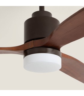 Ventilateur de plafond avec lumière LED et moteur DC silencieux – 3 pales bois, 3000K/4000K/5700K