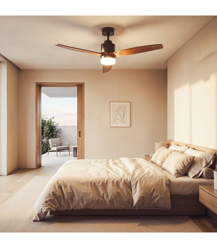 Ventilateur de Plafond LED Silencieux - Moteur DC & Bois