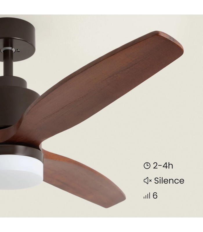 Ventilateur de Plafond LED Silencieux - Moteur DC & Bois