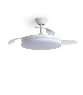 Ventilateur de Plafond Blanc LED Pales Rétractables Dalori Evo